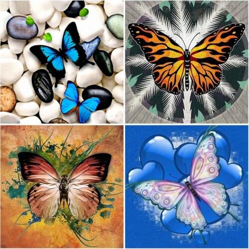 5D DIY Diamond Painting Butterfly Full Square Round Drill Diamond Embroidery Landscape Cross Stitch Mosaic Sale Home Decoration