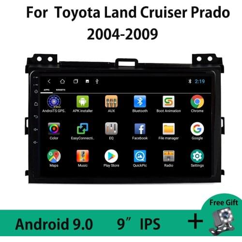 Android 9.0 Quad-Core Multimedia Stereo Video Player Autoradio For Land Cruiser Prado 2004-2009 Support SWC Mirror Link Carplay