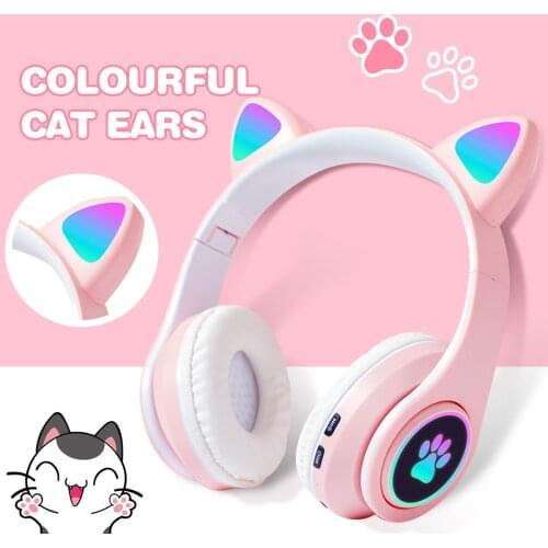 Wireless Bluetooth Headphones B39 Colored LED Lights Gaming Over-Ear Headset Stereo Headphone with mp3 Player Foldable Earphone
