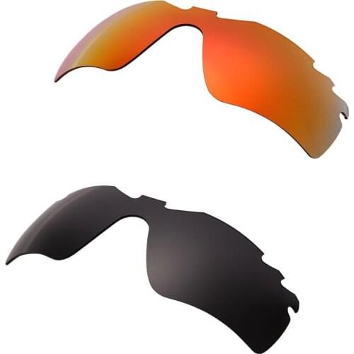 HKUCO Red/Black 2 Pairs Polarized Replacement Lenses For Radar Path-Vented Sunglasses Increase Clarity