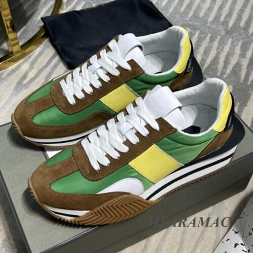 Fashion men and women stitching color thick-soled sneakers round toe lace-up casual shoes all-season flat shoes