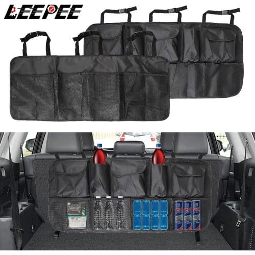 LEEPEE Car Trunk Organizer Backseat Storage Bag Net High Capacity Multi-use Oxford Automobile Seat Back Organizers