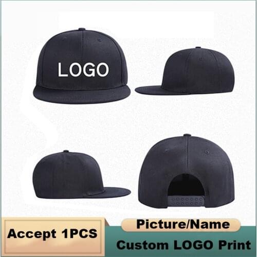 1PC DIY Customized LOGO Summer Cotton Cap Branded Baseball Cap Snapback Hat Summer Cap Hip Hop Fitted Gorras Hats For Men Women
