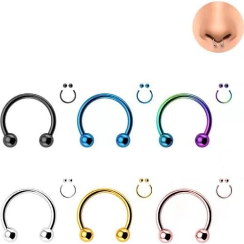 New Medical Titanium Punk Clip on Fake Piercing Body Nose Lip Rings Unisex Nose Ring Women Septum Piercing Jewelry