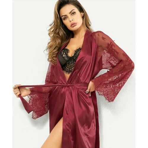 New Sexy Plus Size Women Babydolls Plain Silk Satin Robe Bridal Wedding Bridesmaid Bride Kimono Dressing Gown