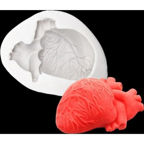 Wholesale 10 pcs/lot lSimulate Heart Silicone Sugarcraft Mold Fondant Cake Decorating Tools Cupcake Chocolate Baking Mold