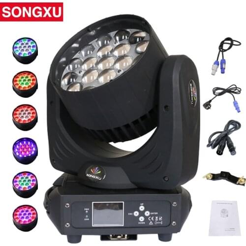 SONGXU 19x15W RGBW 4in1 LED Zoom Wash Moving Head Light Professional DJ Nightclub Disco Party Light/SX-MH1915A