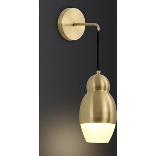 Nordic Modern Gourd Brass Wall Lamps American Minimalist Bedside Restaurant Hotel Corridor Bedroom Hanging Wall Lights Fixtures