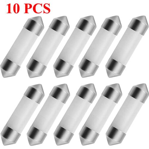 10 PCS C5W LED Bulb 31/36/39/41mm Festoon LED COB 12V 6500K White Car Interior Dome Reading Light License Plate Luggage Lamps