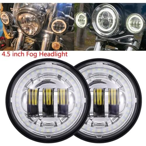 2pcs 4.5 inch Motorcycle Led Fog Light DRL 30W Round Led Fog Angel Eyes Waterproof 4 1/2 Auxiliary Passing Lamp for motorcycles