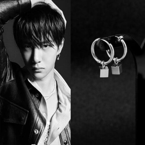 WOWTIGER Fashion Stainless steel Cube earring hip-hop Punk No Ear Hole Men Earring for women Female Jewelry gift Drop Shipping