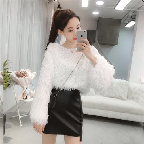 Blouse Women 2020 Autumn Tassel Sweater Loose Slim Fit Furry Top Blusas Ropa De Mujer
