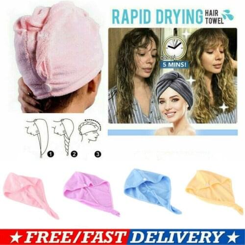 Women Hair Towel Cap Magic Microfiber Hair Fast Drying Dryer Towel Bath Wrap Hat Quick Cap Turban Dry