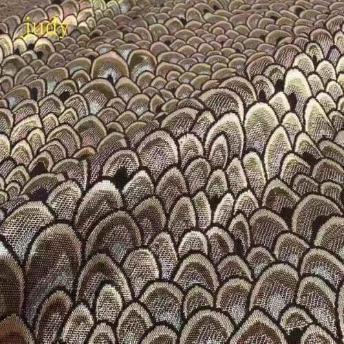 SSL24# Apricot gold fish scale jacquard fabric fashionable French style evening dress fashion Free shipping