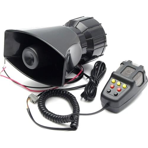 100W 12V 7 Sounds Car Truck Speaker Warning Alarm Police Fire Siren Horn Loud Sound 105db with MIC Microphone