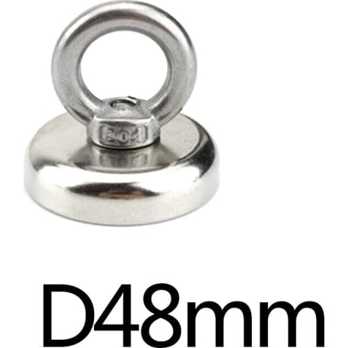 1/2/5 pcs Strong Neodymium Magnet Double side Search magnet hook super power Salvage Fishing magnetic D48MM