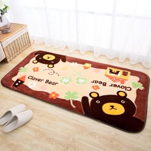 1Pcs Fashion Coral fleece Cartoon Cute Brown Bear Bedroom/ Living room Mat yoga mat tea table Lovely children room crawling mat