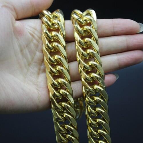 18mm Heavy Stainless Steel Necklace For Men Big Thick Long Cuban Link Chain Collar Choker Steampunk Style Jewelry Accessories