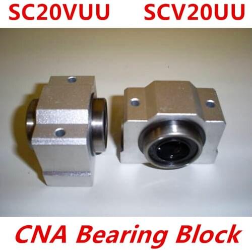 2 pcs SC20VUU SC20V SCV20UU SCV20 20mm CNC DIY unit short slide block linear slide bearing units for XYZ table CNC router