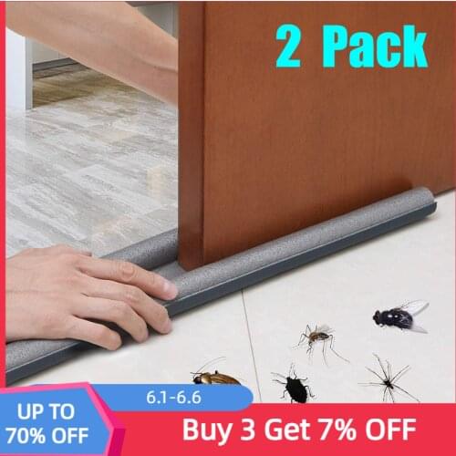 2 Pack Twin Door bottom Draft Stopper Energy Saving Dust Proof window gap seal strip Reduce Noise Cuttable Weatherstripping