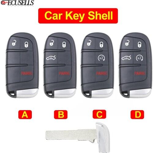 3/4/5 Button Remote Smart Car Key Shell Case Housing Cover for M3N-40821302 for Fiat 500X 500 500L for Jeep Renegade Compass