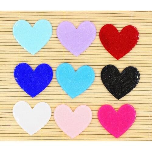 30pcs/lot DIY planar resin heart mix colors flat back resin cabochons accessories 45*40mm