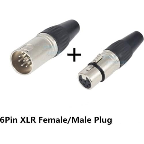5pcs/lot XLR 6-core Cannon 6Pin XLR male and female Plug audio box microphone microphone wire 6P