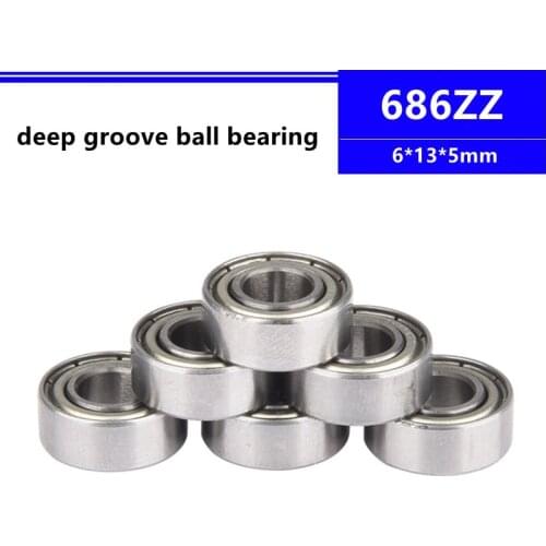 50/100/500pcs 686ZZ 686Z 686-2Z 686 miniature ball bearing 6*13*5mm L-1360ZZ deep groove ball bearing 6x13x5 mm