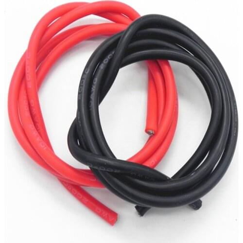 50 sets/lot 8AWG Silicone Wire Cable 0.5M Black + 0.5M Red Conductor Construction Tinned Copper Cable High temperature DZ0174