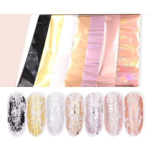 7Pcs/set 4*20cm Starry Sky Nail Foils Nail Art Transfer Stickers Decal Fashion Matte DIY Nail Tips Decorations