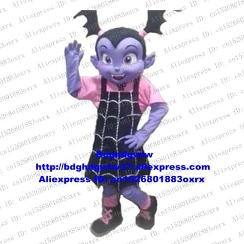 ADS Vampire Girl Vee Purple Draculaura Rebellious Vampirina Mascot Costume Adult Cartoon Character Sports Party Athletics zx2616