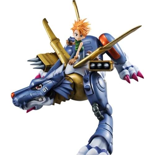 Bandai Genuine Digimon Adventure Ishida Yamato Metal Garurumon PVC Anime Action Figures Collection Model Toys Gifts for Kids