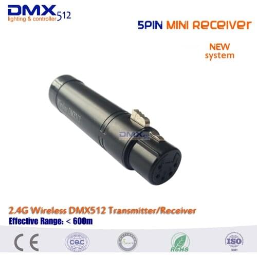 Free shipping HOT sale 5pin MINI Wireless DMX512 Receiver for stage lighting