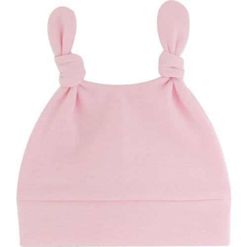 Baby Hats Newborn Cotton Soft Knotted Cap Infants Boys And Girls Beanie Unisex Solid Color Hat