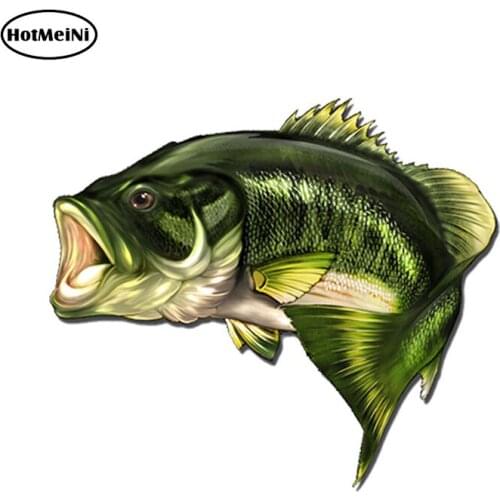 HotMeiNi 13cm x 10.8cm Car Styling Large Mouth Bass Fish Fishing Stickers Boat Kayak Decals Car Truck Laptop window Car Sticker