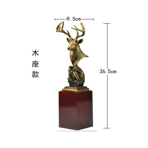 Resin imitation copper deer handicrafts creative home gifts High-end luxury Animal Sculpture statue carving Home Decoration