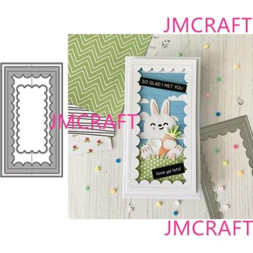 JMCRAFT 2021New Rectangular Wave Background #6 Metal Cutting Dies DIY Scrapbook Handmade Paper Craft Metal Steel Template Dies