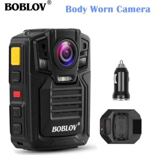 BOBLOV Body Cameras for Law Enforcement 1080P 140° Angle Body Mounted Body Cam Video Recorder IR Night Vision DVR Security Cam