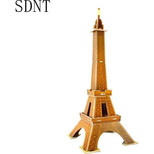 Cardboard 3D Building Puzzle Model Toys for Children Eiffel Tower World Attractions DIY Assembly Paper Model Kits Toy Kids Gift