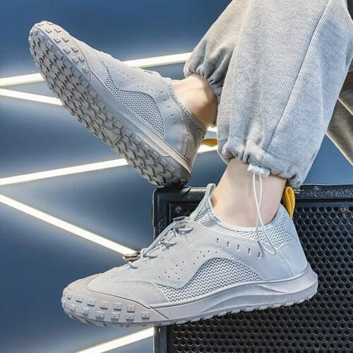 Classic mesh mens casual comfortable breathable sports shoes mens lace light walking mens shoes Zapatillas Hombre tide shoes