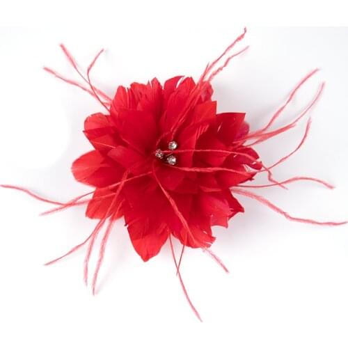 Red Goose Feathers Flowers Corsage DIY Wedding Jewelry Making Accessories Carnival Headdress Natural Plumes For Crafts Wholesale
