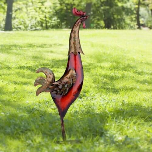 CONCISE VIVID METAL MULTICOLOR IRON ROOSTER HANDMADE HOME FURNISHING ARTICLES S DECORroom Art Statue