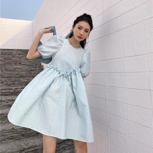 Sweet Princess Dress 2021 New Summer Design Sense Fairy Puff Sleeve Dress Japanese Lolita Style Kawaii Women