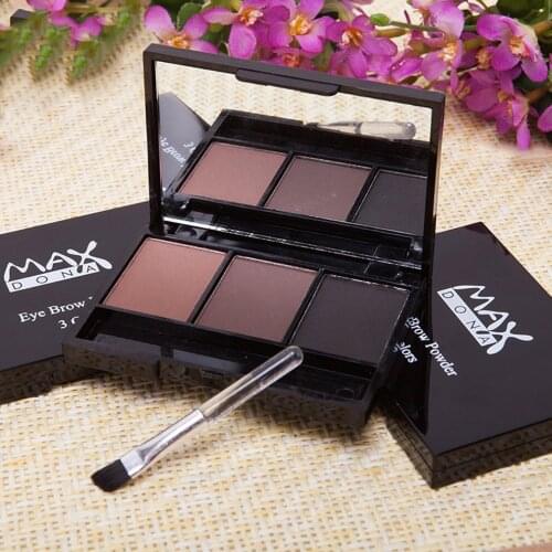 3 Colors Mineral Eyebrow Cake Powder Makeup Palette Waterproof Long Lasting Cosmetics Set With Brush