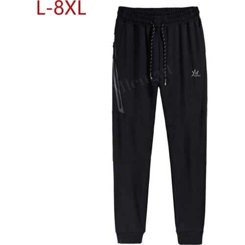 Mens Sweatpants Casual Cotton Simple Solid Sweat Pants Spring Autumn Male Fitness Breathable Jogger Trousers Large Size L-8XL