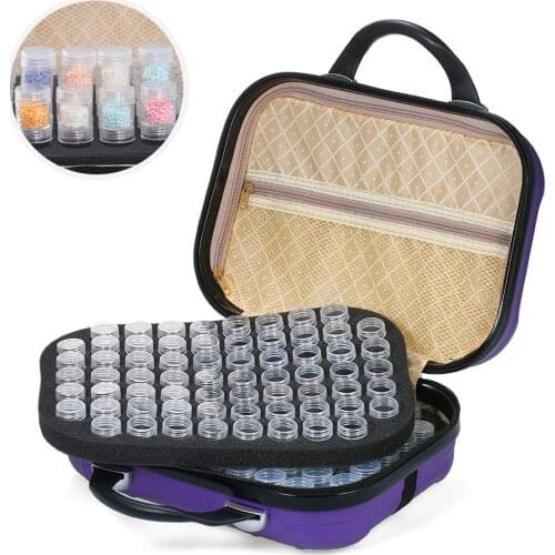 New 132 Bottles Diamond Painting Storage Box Tool Diamond Embroidery Accessories Hand Bag Zipper Container