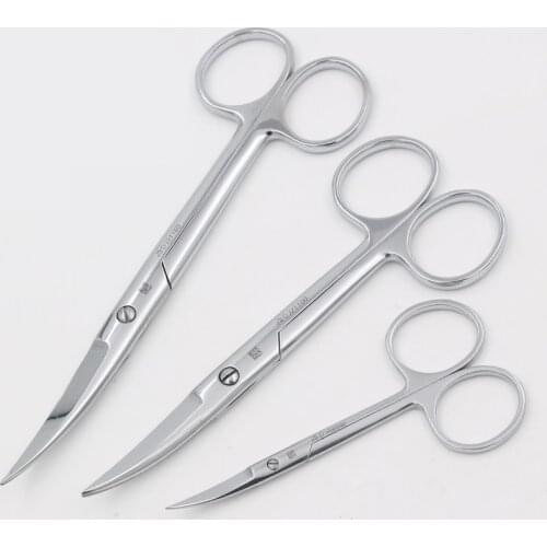Admiralty Stainless Steel Surgical Scissors Tissue Scissors Straight Curved Tip Scissors Gauze Scissors Double Eyelid Ophthalmic