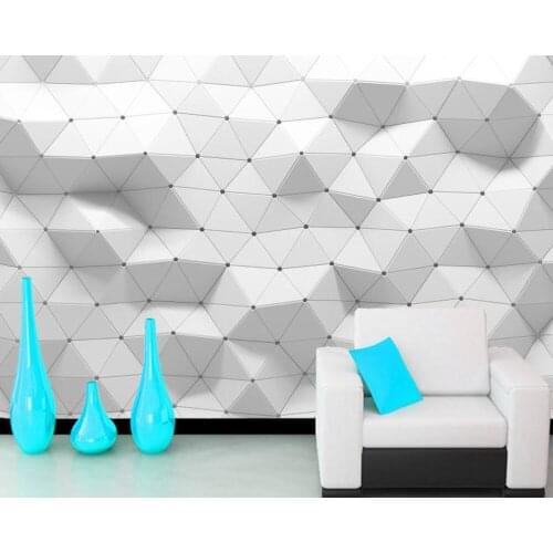 Papel de parede White polygon stereo 3d wallpaper,living room sofa TV wall bedroom kitchen wall papers home decor murals