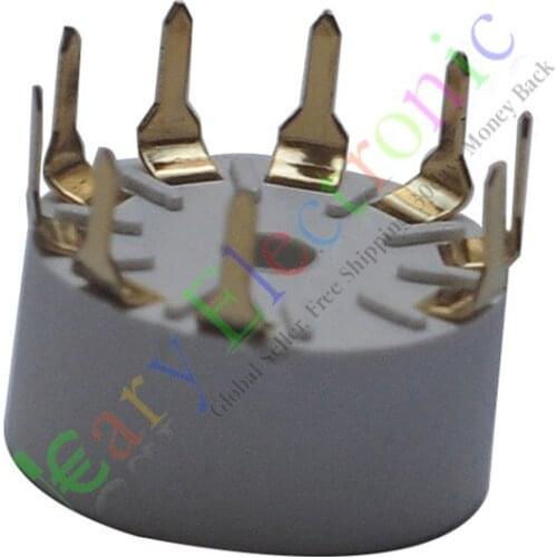 Wholesale and retail 4pc 9Pin Gold Plastic Tube sockets PCB Mount B9A audio amp for 12AX7B 12AU7 DIY free shipping