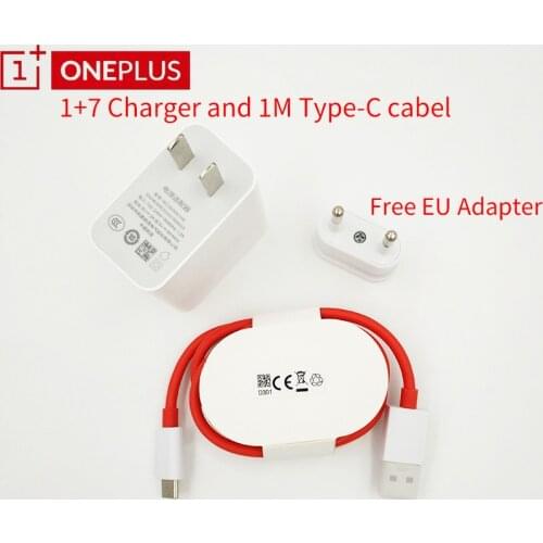 Original OnePlus Warp Charge 5V6A Power Adapter Warp 30W EU US Charger USB 3.1 Type-C Data Round Dash Cable For OnePlus 7 7T Pro